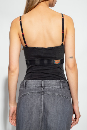 DIESEL｜SLEEVELESS (A15372 0CLBR 100) Men's Tank top with metallic Oval D | White | Diesel